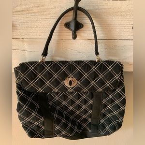 Vera Bradley Black Spectator Microfiber handbag.